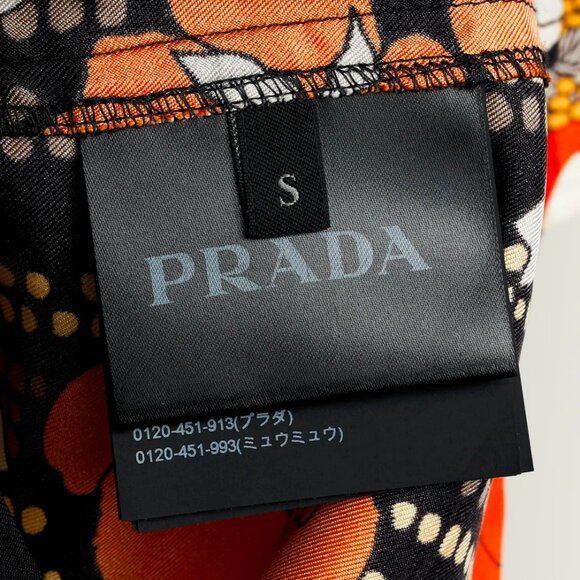 Prada Cruise 2019 Orange Silk Hawaiian Print Bowling Shirt - Picture 10 of 15